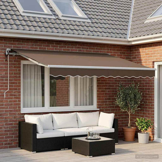 Inklapbaar Zonnescherm Taupe 3 x 2 m Stof is nu te koop bij PeponiXL, paradijselijk wonen!