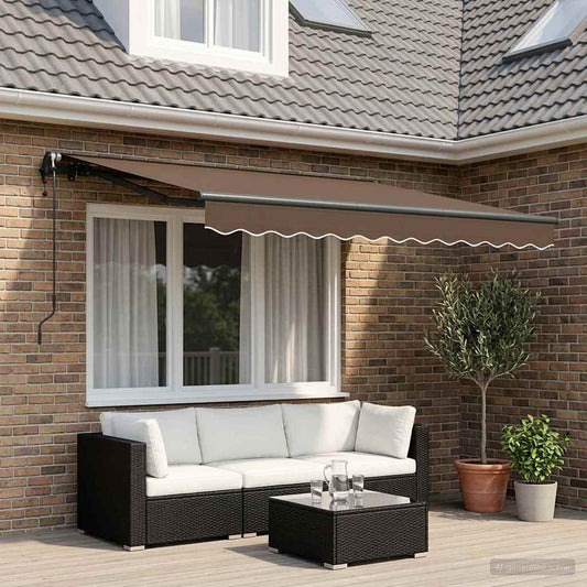 Inklapbaar Zonnescherm Taupe 2,5 x 2 m Stof is nu te koop bij PeponiXL, paradijselijk wonen!