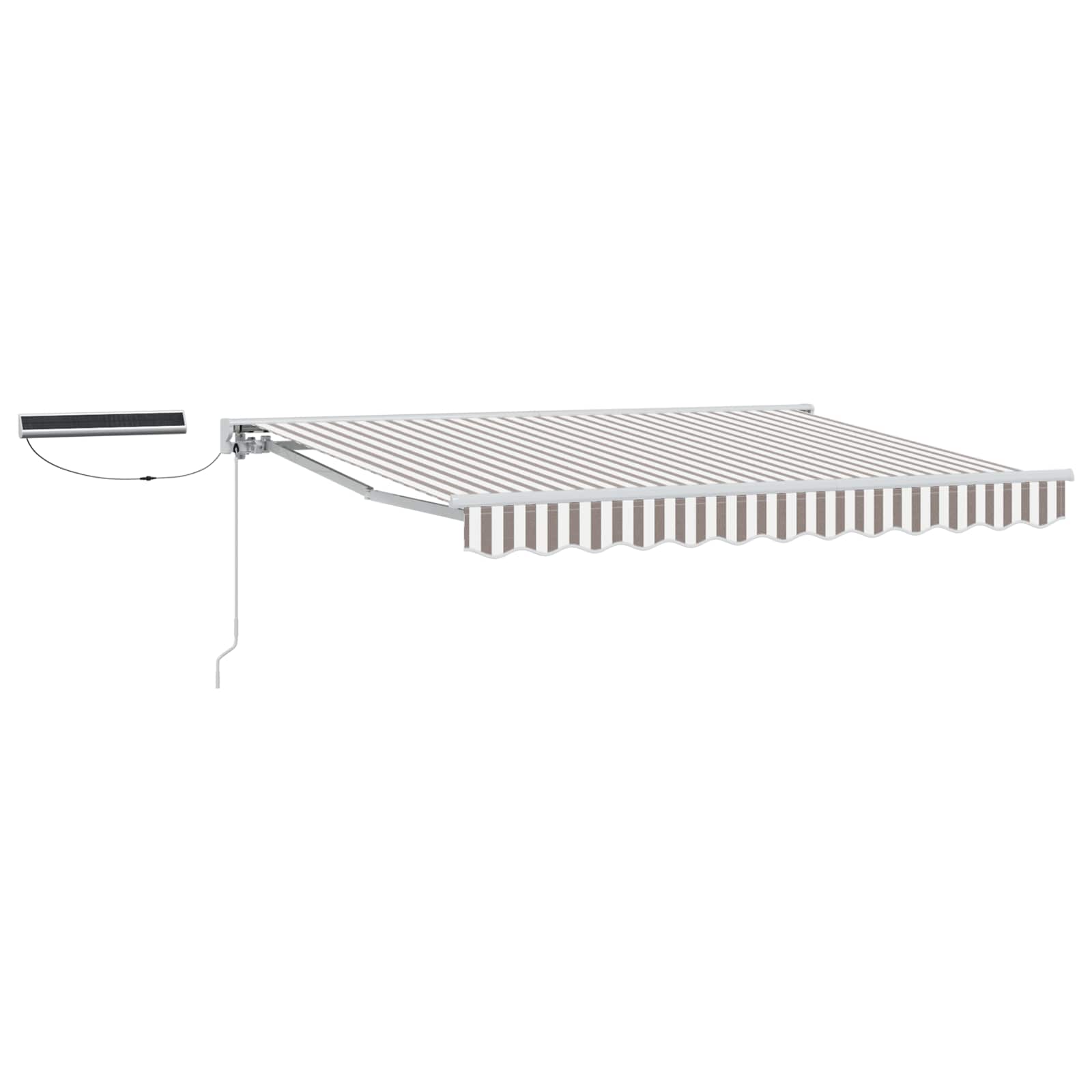 Elektrisch Uittrekbaar Zonnescherm Lichtgrijs en wit. 3 x 2 m is nu te koop bij PeponiXL, paradijselijk wonen!