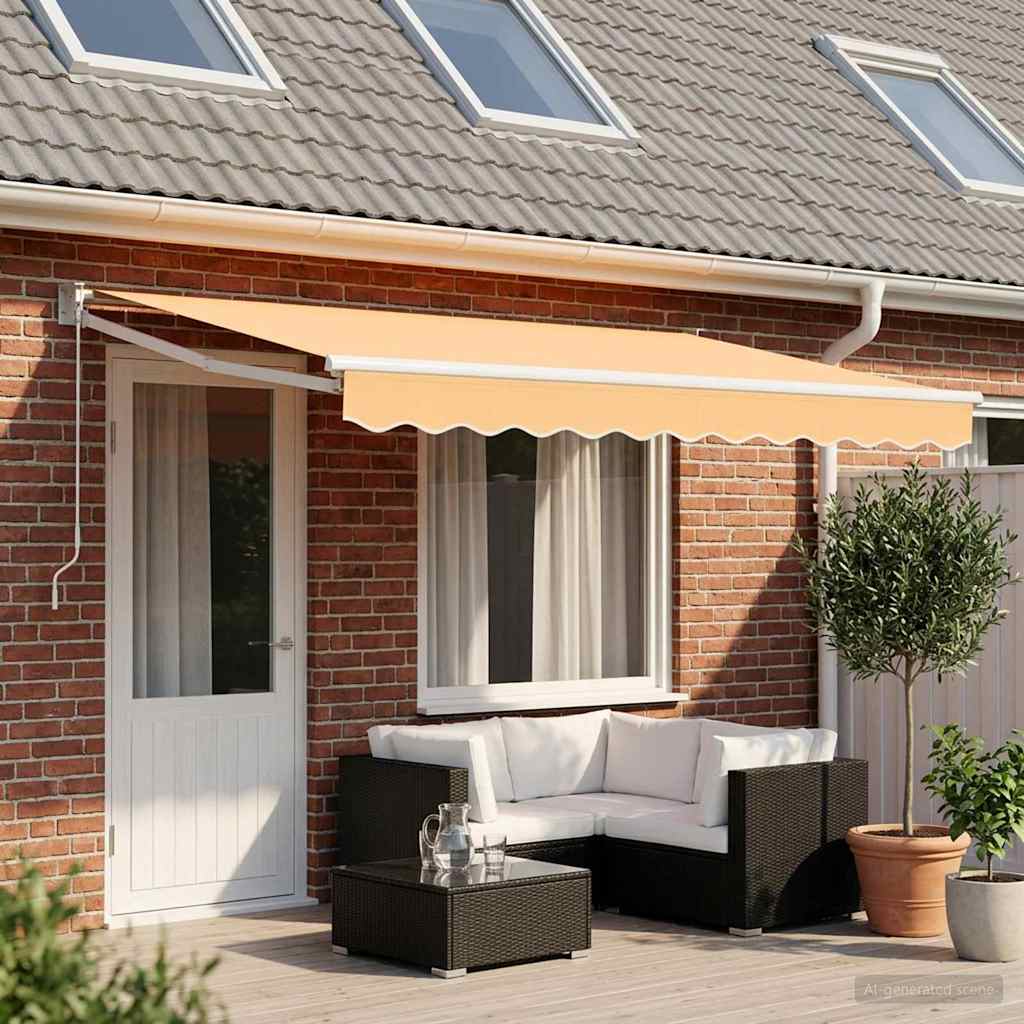 Uitschuifbare luifel Zand 4,5 × 3 m 100% Polyester en Aluminium is nu te koop bij PeponiXL, paradijselijk wonen!