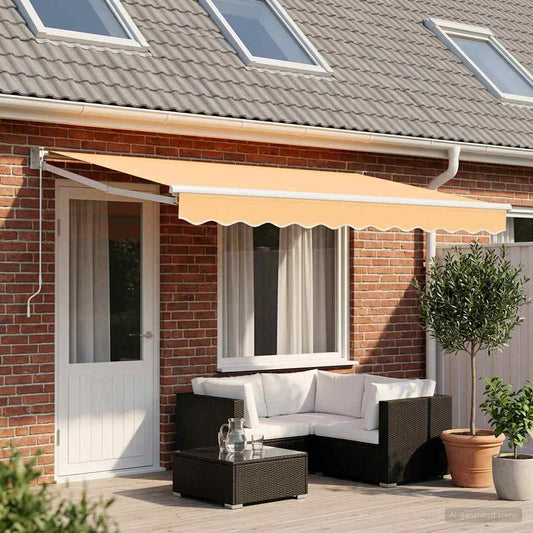 Uitschuifbare luifel Zand 4 x 2 m 100% Polyester en Aluminium is nu te koop bij PeponiXL, paradijselijk wonen!