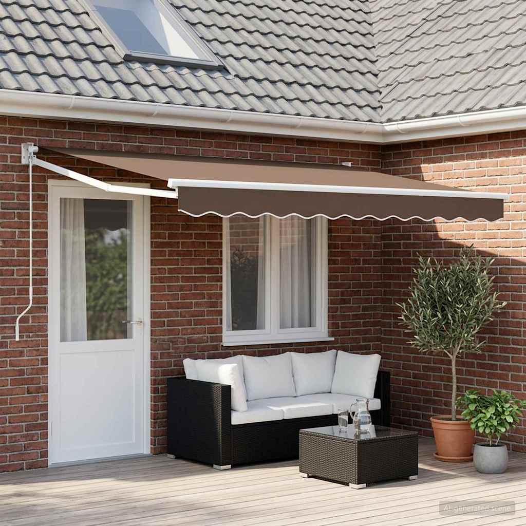 Uitschuifbare luifel Taupe 4 × 3 m 100% Polyester en Aluminium is nu te koop bij PeponiXL, paradijselijk wonen!