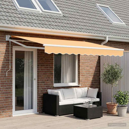 Uitschuifbare luifel Zand 4 x 2 m Polyester en Metaal is nu te koop bij PeponiXL, paradijselijk wonen!