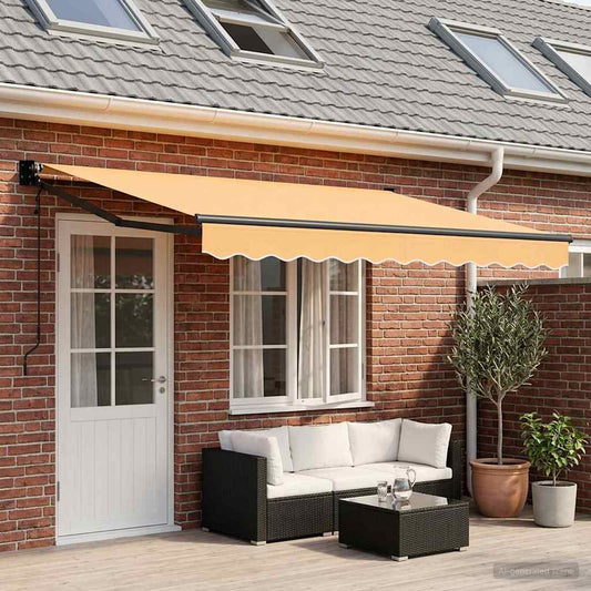 Uitschuifbare luifel Zand 5 x 3 m Polyester en Metaal is nu te koop bij PeponiXL, paradijselijk wonen!