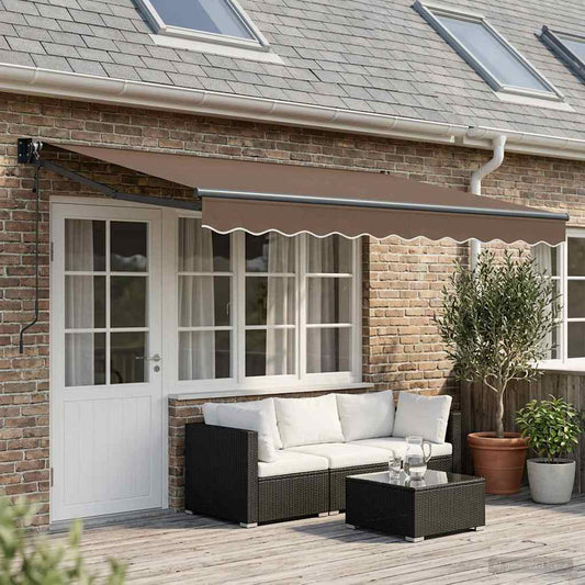 Uitschuifbare luifel Taupe 4 × 3 m Polyester en Metaal is nu te koop bij PeponiXL, paradijselijk wonen!