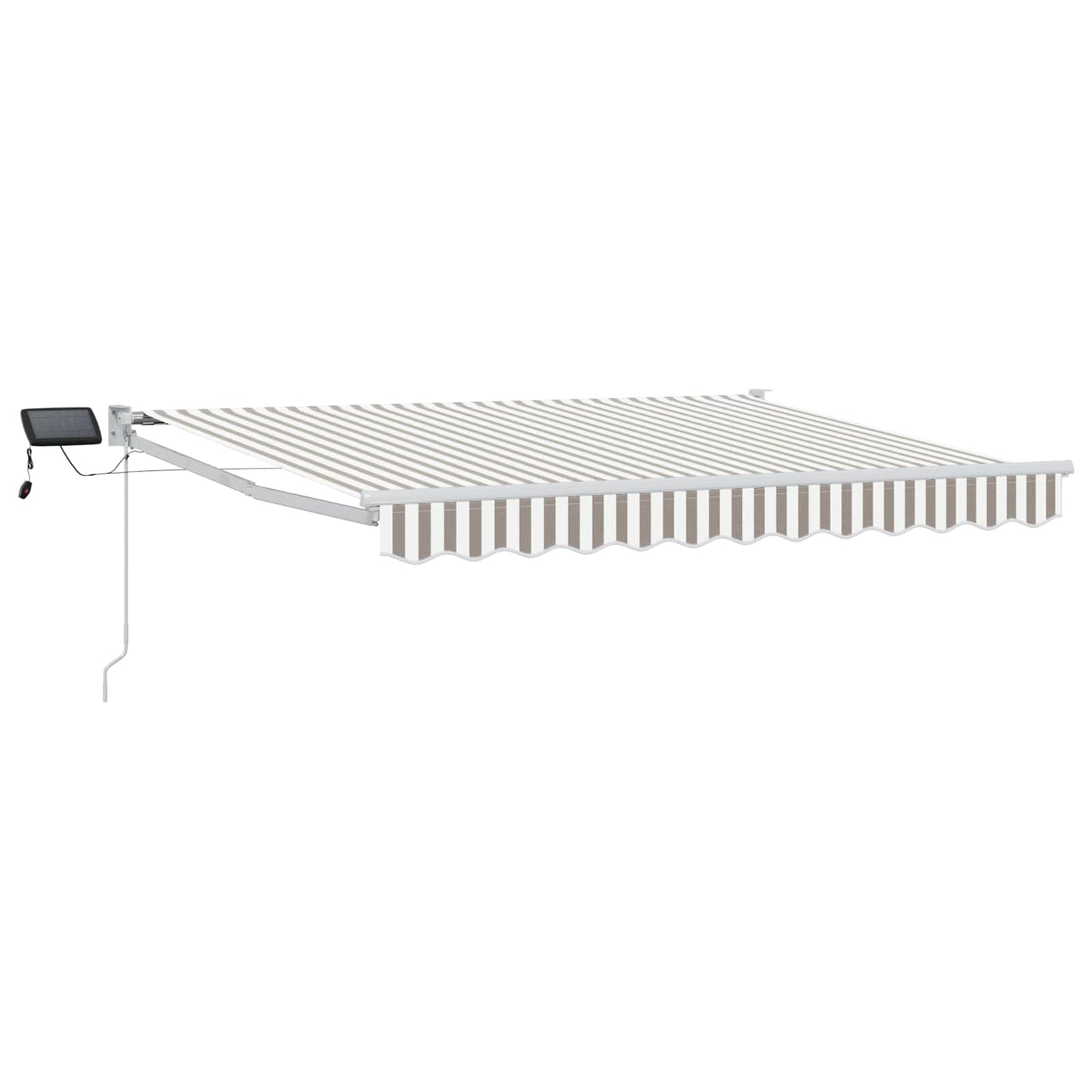 Handbediende luifel met LED's Lichtgrijs en wit. is nu te koop bij PeponiXL, paradijselijk wonen!