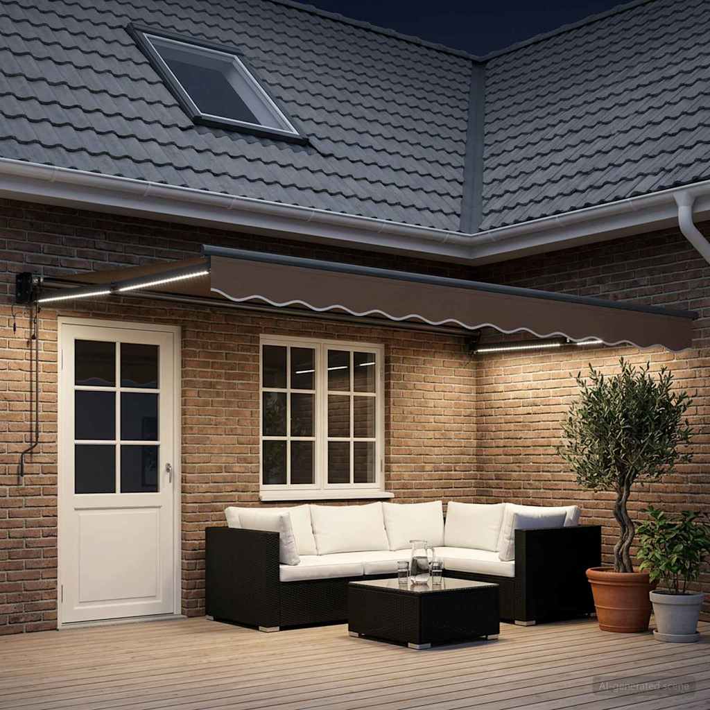 Elektrisch Uittrekbaar Zonnescherm Taupe is nu te koop bij PeponiXL, paradijselijk wonen!