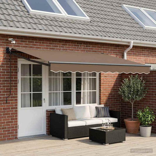 Elektrisch Uittrekbaar Zonnescherm Taupe is nu te koop bij PeponiXL, paradijselijk wonen!
