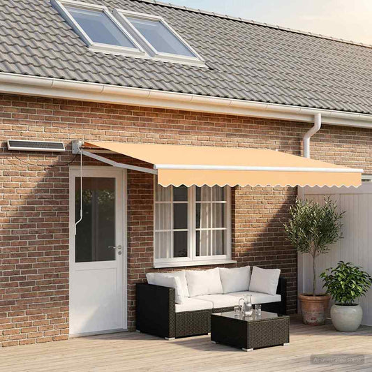 Elektrisch Uittrekbaar Zonnescherm Zand is nu te koop bij PeponiXL, paradijselijk wonen!