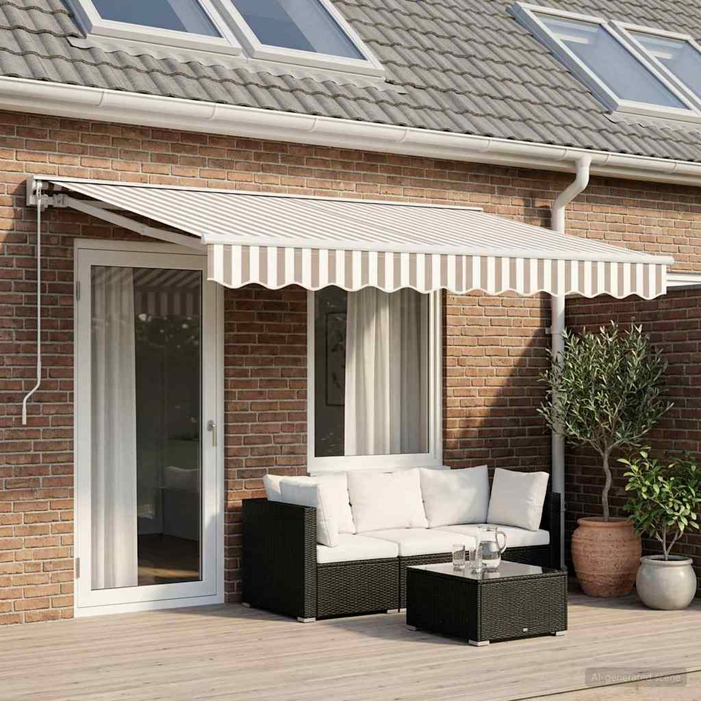 Uitschuifbare luifel Lichtgrijs en wit. 4 x 2 m is nu te koop bij PeponiXL, paradijselijk wonen!