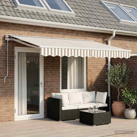 Uitschuifbare luifel Lichtgrijs en wit. 4 x 2 m is nu te koop bij PeponiXL, paradijselijk wonen!
