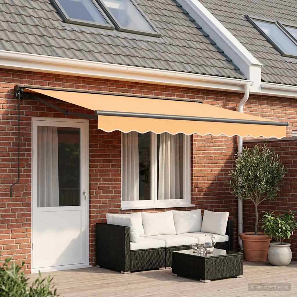Handmatig uitschuifbare luifel Zand 4,5 × 3,5 m is nu te koop bij PeponiXL, paradijselijk wonen!