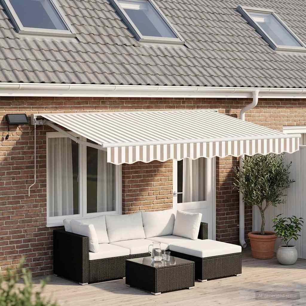 Handmatige Luifelhouder met LED's 4,5 × 3,5 m is nu te koop bij PeponiXL, paradijselijk wonen!