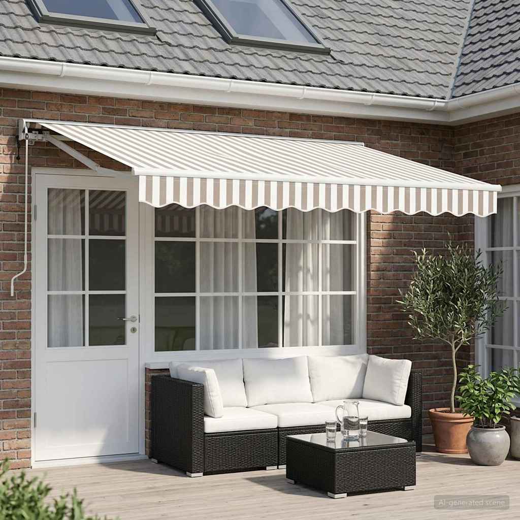 Uitschuifbare luifel Lichtgrijs en wit. 4 x 2 m is nu te koop bij PeponiXL, paradijselijk wonen!