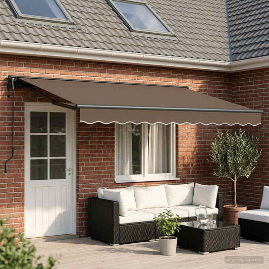 Elektrisch Uittrekbaar Zonnescherm Taupe 5 × 3,5 m is nu te koop bij PeponiXL, paradijselijk wonen!