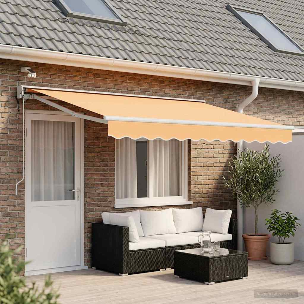 Elektrisch Uittrekbaar Zonnescherm Zand 5 x 3 m is nu te koop bij PeponiXL, paradijselijk wonen!