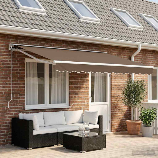 Elektrisch Uittrekbaar Zonnescherm Taupe 5 x 3 m is nu te koop bij PeponiXL, paradijselijk wonen!