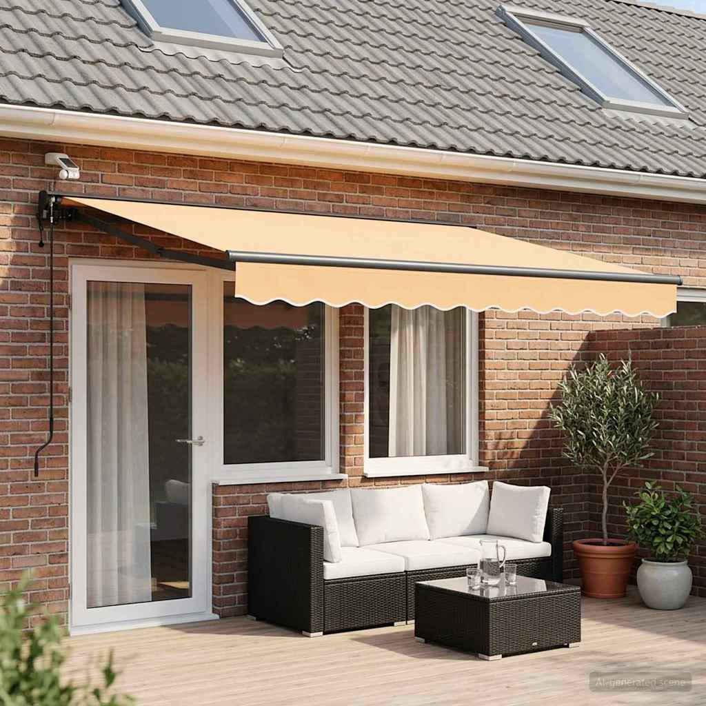 Elektrisch Uittrekbaar Zonnescherm Zand 4,5 × 3,5 m is nu te koop bij PeponiXL, paradijselijk wonen!