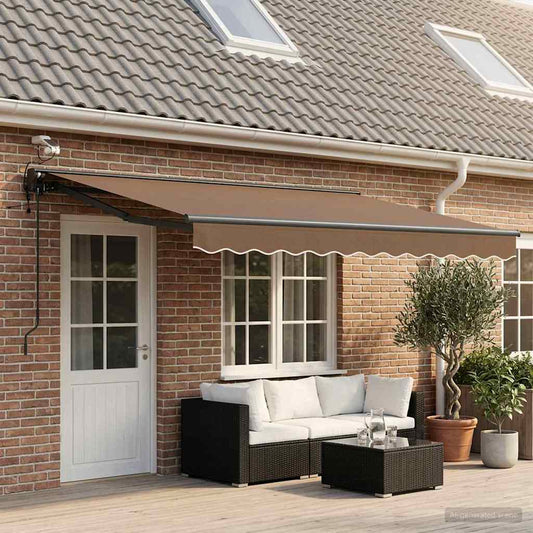 Elektrisch Uittrekbaar Zonnescherm Taupe 5 × 3,5 m is nu te koop bij PeponiXL, paradijselijk wonen!
