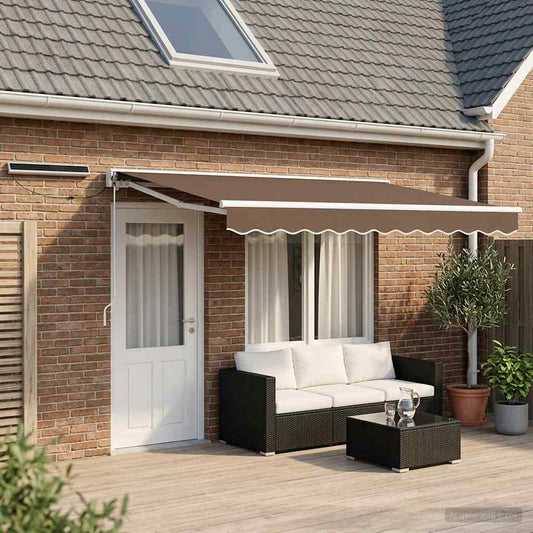Elektrisch Uittrekbaar Zonnescherm Taupe 4 × 3 m is nu te koop bij PeponiXL, paradijselijk wonen!