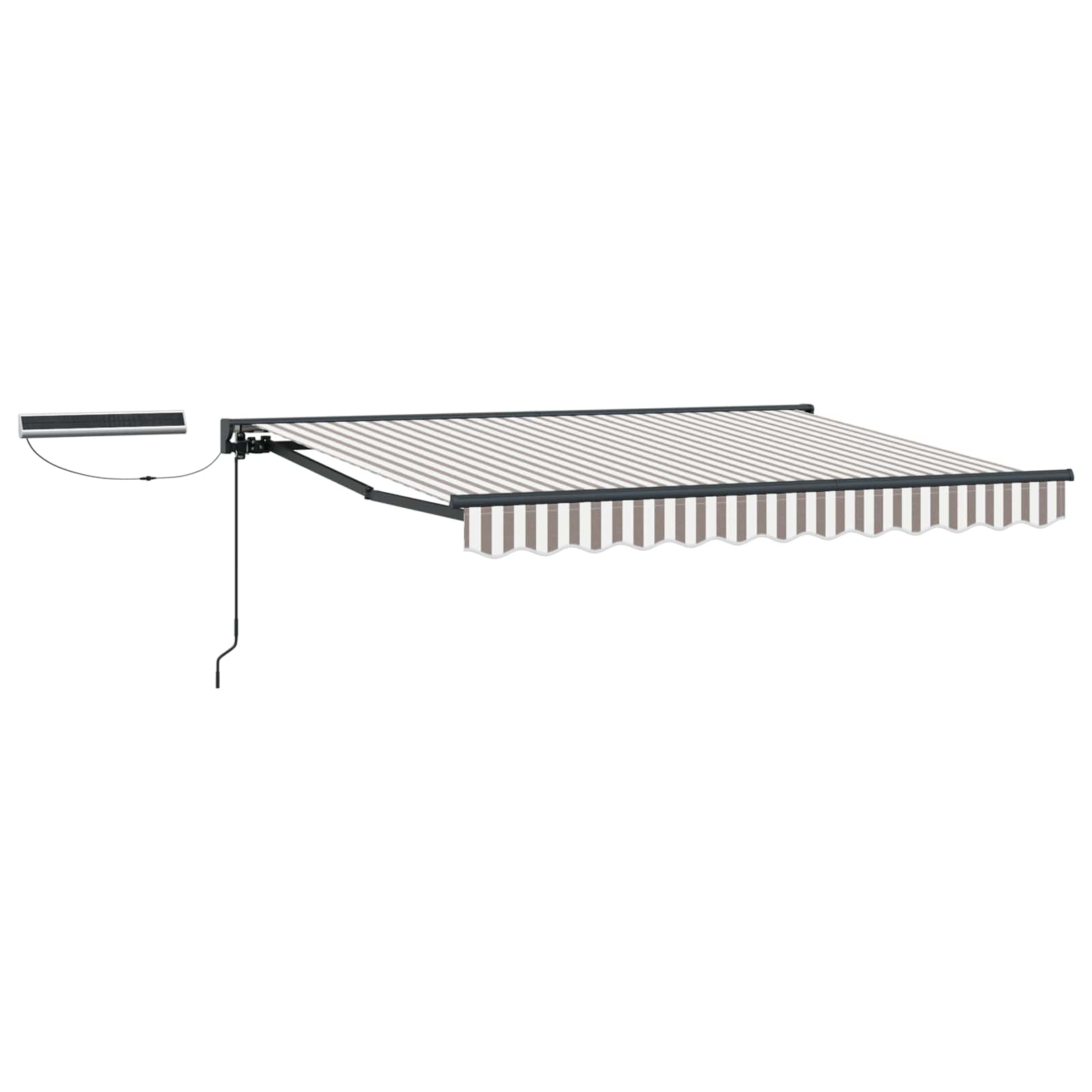 Elektrisch Uittrekbaar Zonnescherm Lichtgrijs en wit. 4 x 2 m is nu te koop bij PeponiXL, paradijselijk wonen!
