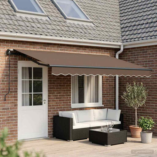 Uitschuifbare luifel Taupe 450 × 300 cm Polyester en Aluminium is nu te koop bij PeponiXL, paradijselijk wonen!