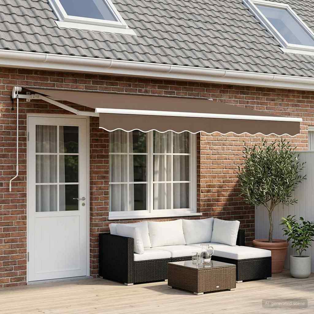 Inklapbaar Zonnescherm Taupe 4 x 2 m Stof