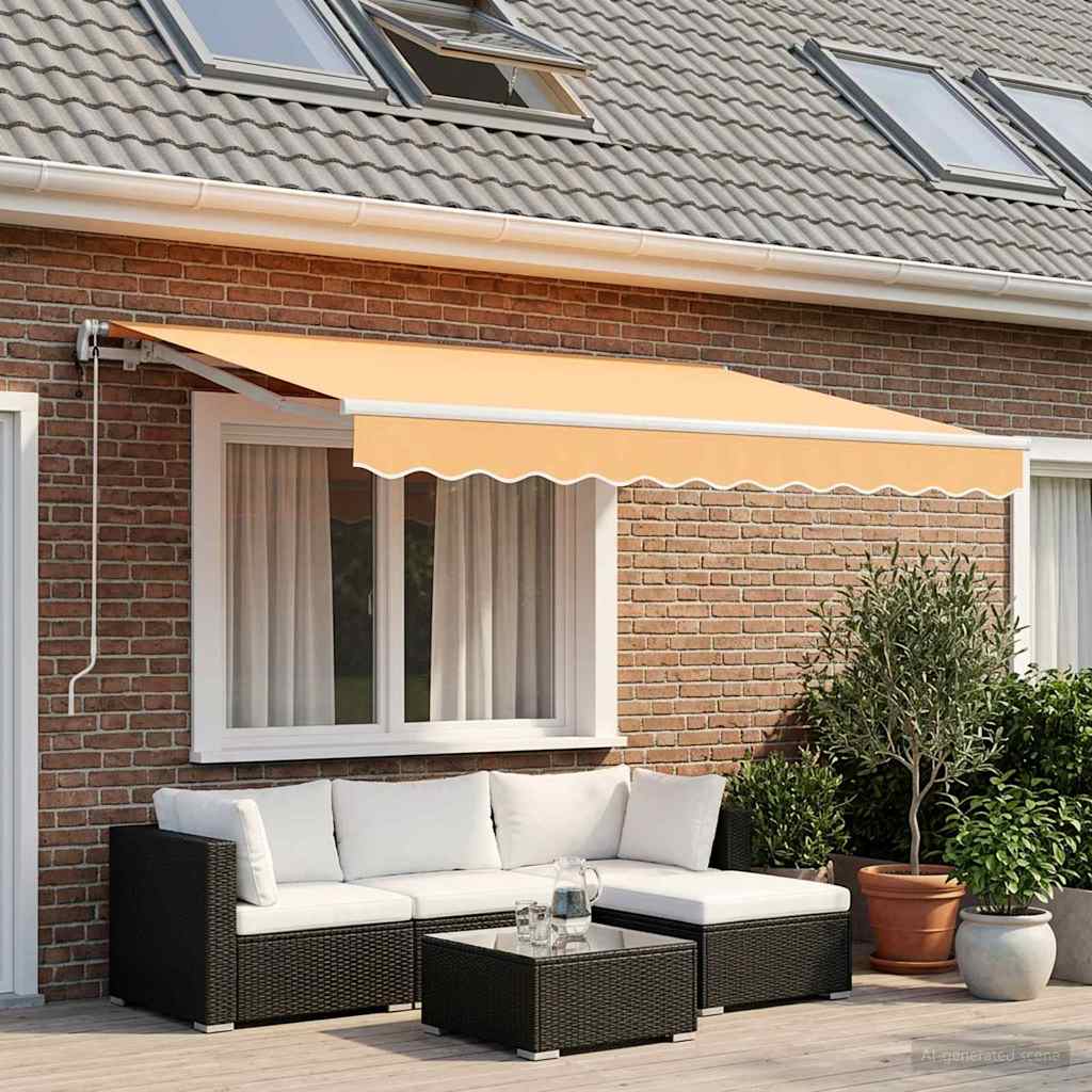 Uitschuifbare luifel Zand 350 x 250 cm Polyester is nu te koop bij PeponiXL, paradijselijk wonen!