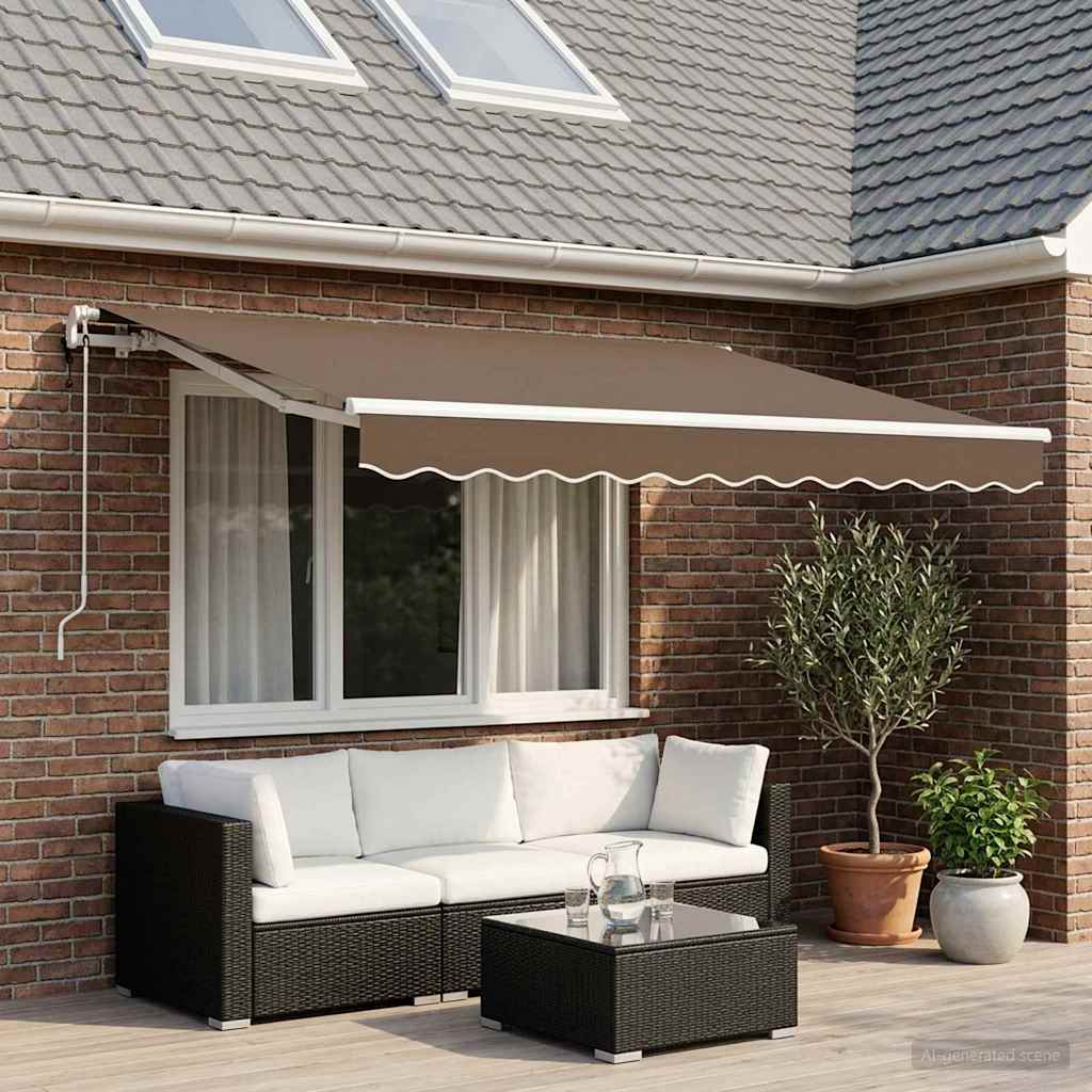 Uitschuifbare luifel Taupe 350 x 250 cm Polyester