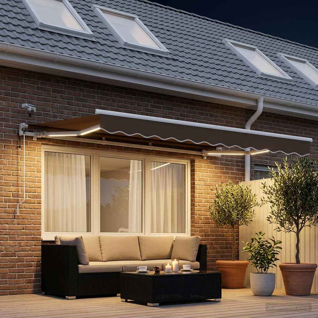 Uitschuifbare luifel Taupe 350 x 250 cm Polyester is nu te koop bij PeponiXL, paradijselijk wonen!