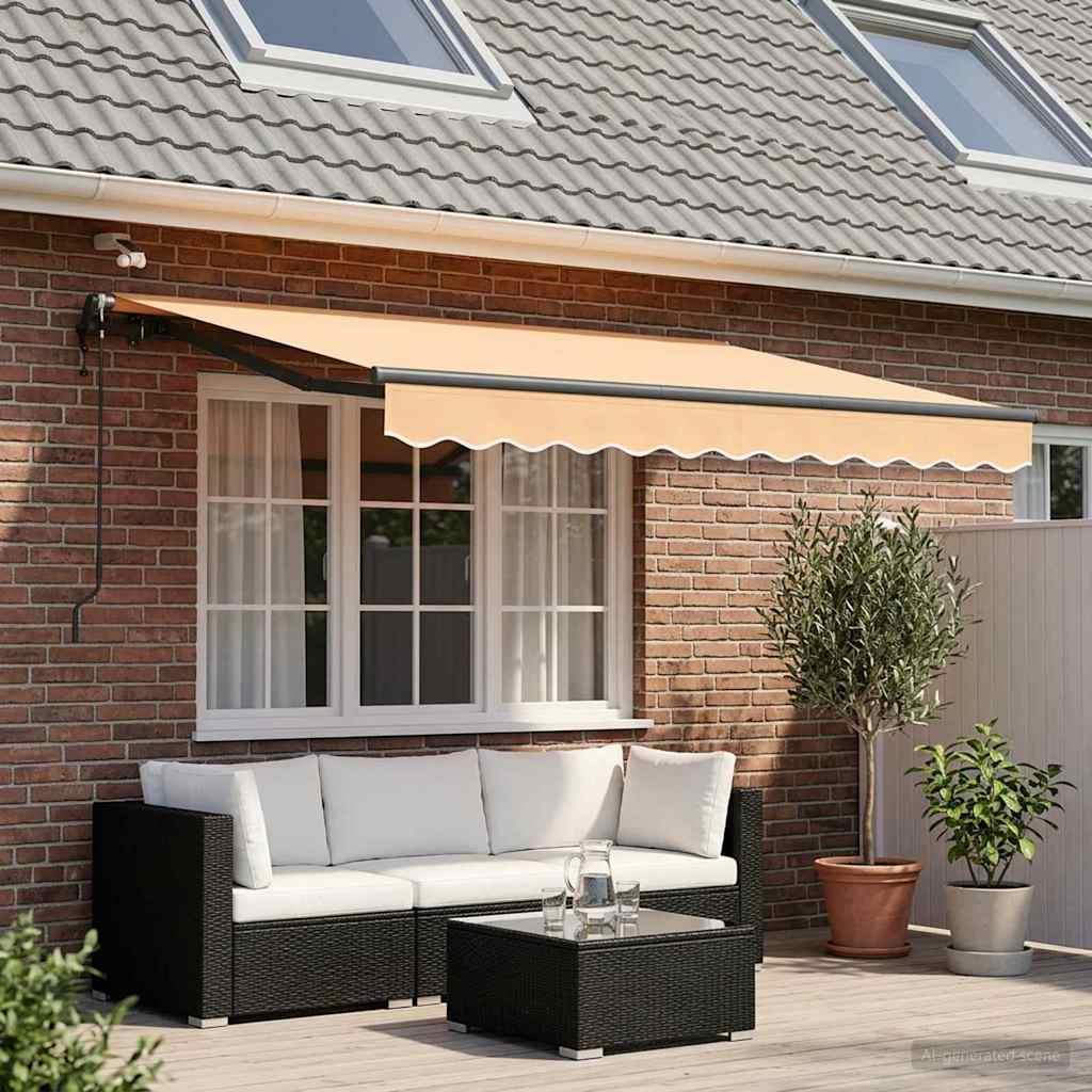 Uitschuifbare luifel Zand 300 x 250 cm Polyester is nu te koop bij PeponiXL, paradijselijk wonen!