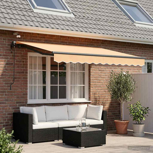 Uitschuifbare luifel Zand 350 x 250 cm Polyester is nu te koop bij PeponiXL, paradijselijk wonen!