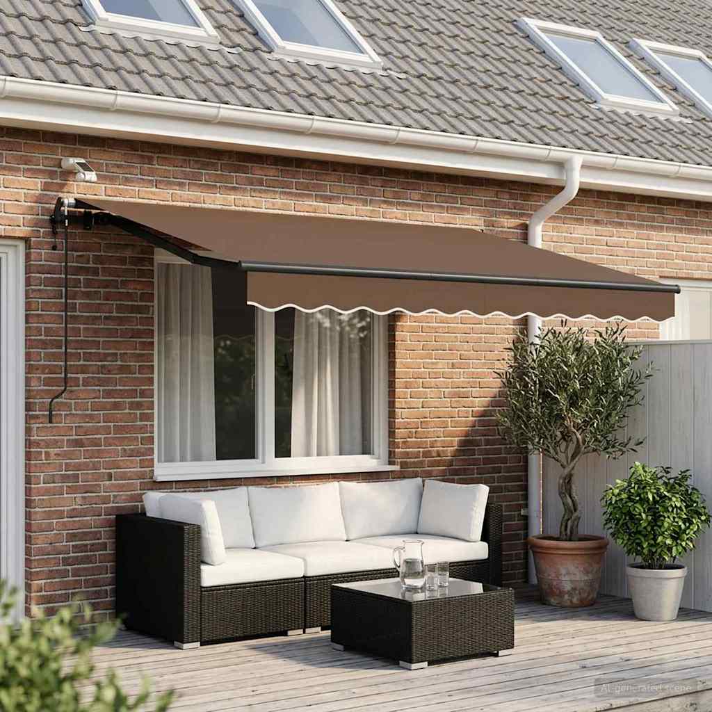 Uitschuifbare luifel Taupe 300 x 250 cm Polyester is nu te koop bij PeponiXL, paradijselijk wonen!