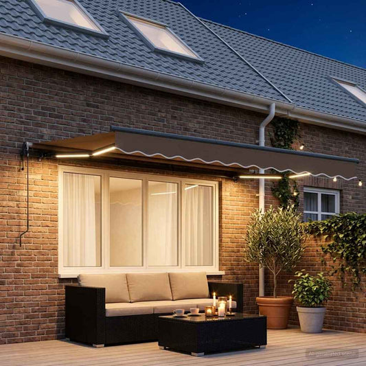 Uitschuifbare luifel Taupe 300 x 250 cm Polyester is nu te koop bij PeponiXL, paradijselijk wonen!