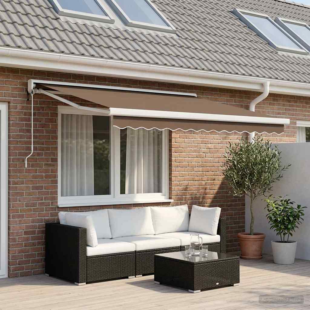 Uitschuifbare luifel Taupe 350 x 250 cm Stof en Metaal is nu te koop bij PeponiXL, paradijselijk wonen!