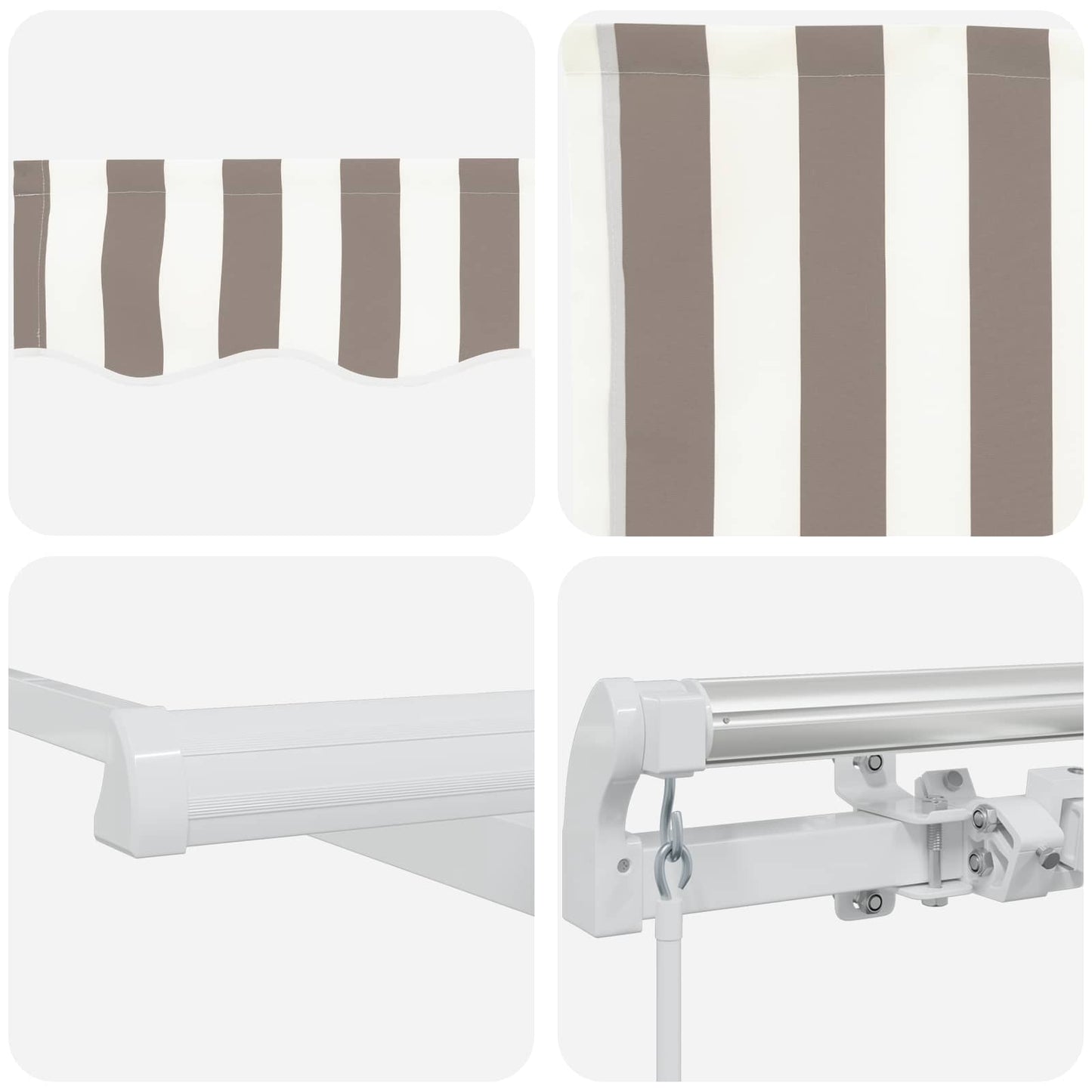 Uitschuifbare luifel 2 pcs Lichtgrijs en wit. 3,5 x 2,5 m