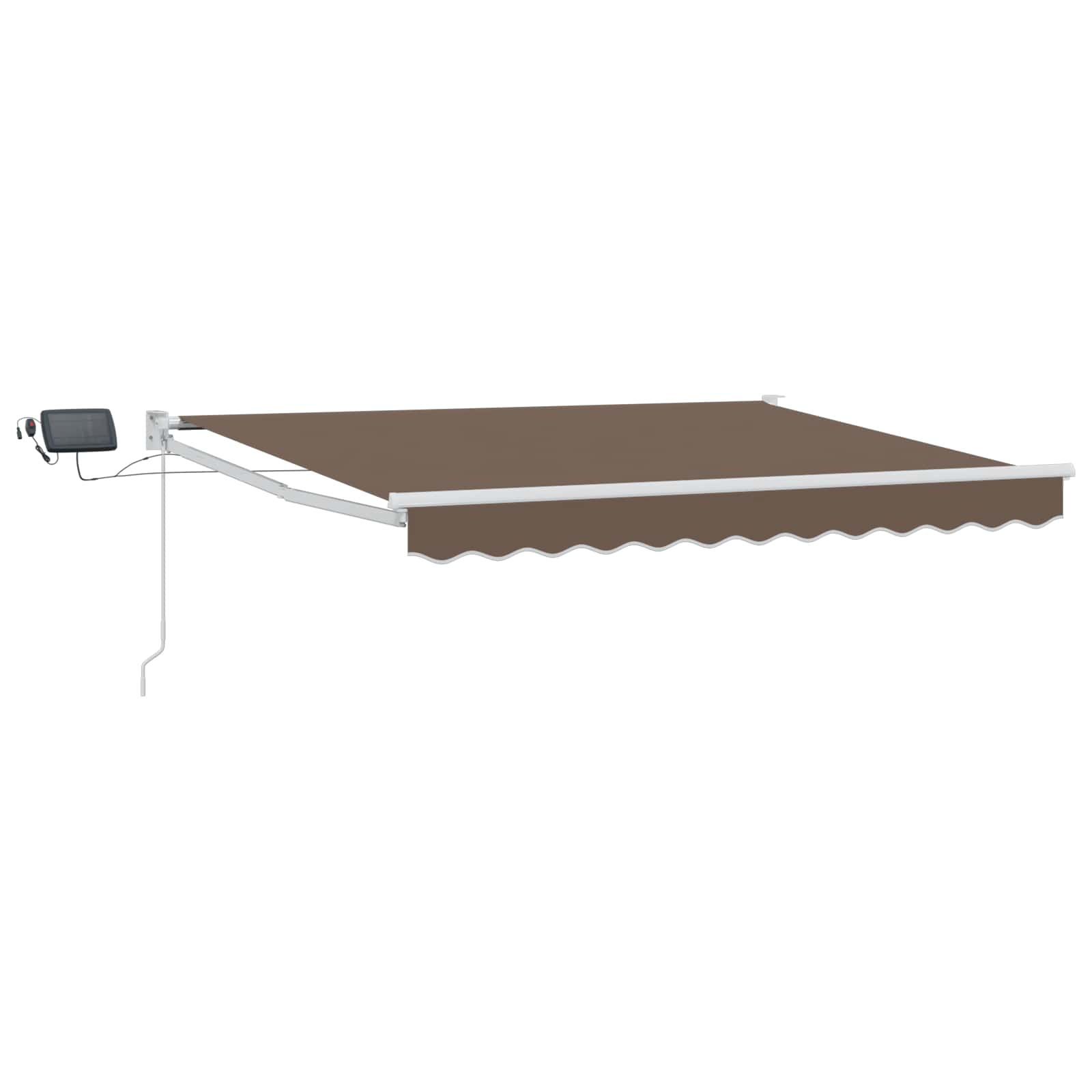 Handbediende luifel met LED's Taupe 100% Polyester en Aluminium is nu te koop bij PeponiXL, paradijselijk wonen!
