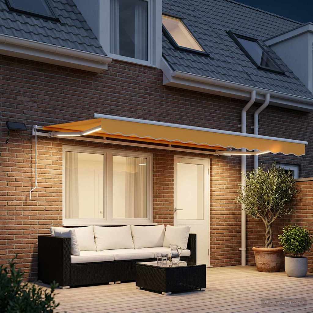 Uitschuifbare luifel Zand 400 × 300 cm Stof en Aluminium is nu te koop bij PeponiXL, paradijselijk wonen!