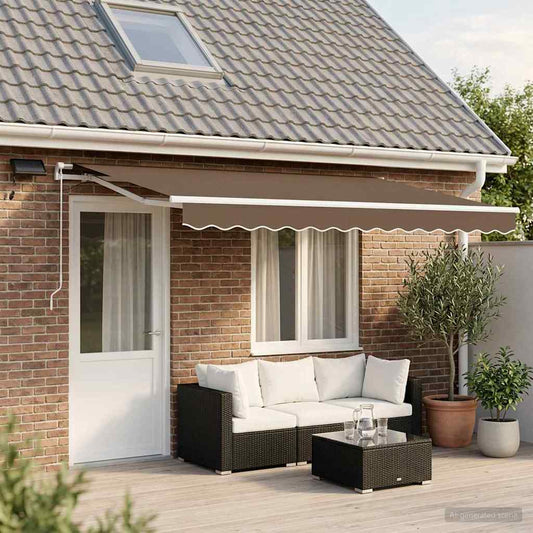 Uitschuifbare luifel Taupe 600 × 300 cm Stof en Aluminium is nu te koop bij PeponiXL, paradijselijk wonen!