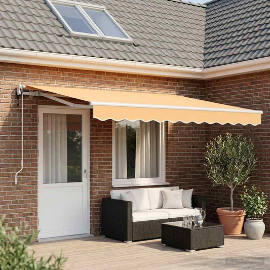 Uitschuifbare luifel Zand 450 × 350 cm Polyester is nu te koop bij PeponiXL, paradijselijk wonen!