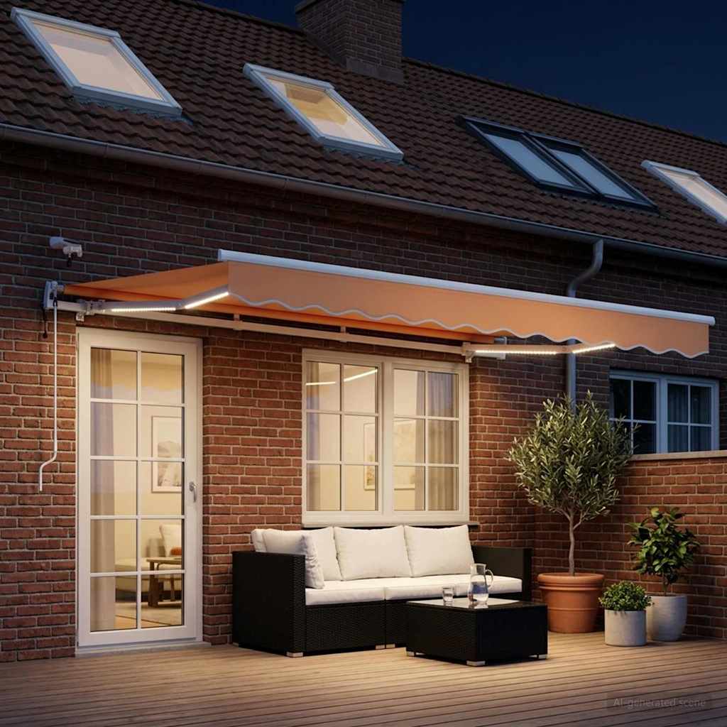 Uitschuifbare luifel Zand 400 × 350 cm Polyester is nu te koop bij PeponiXL, paradijselijk wonen!