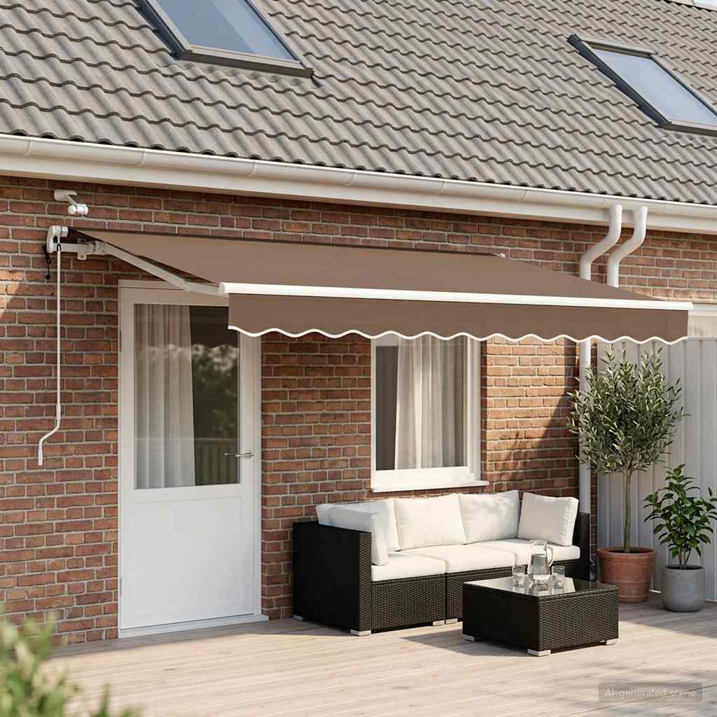 Uitschuifbare luifel Taupe 600 × 300 cm Polyester is nu te koop bij PeponiXL, paradijselijk wonen!