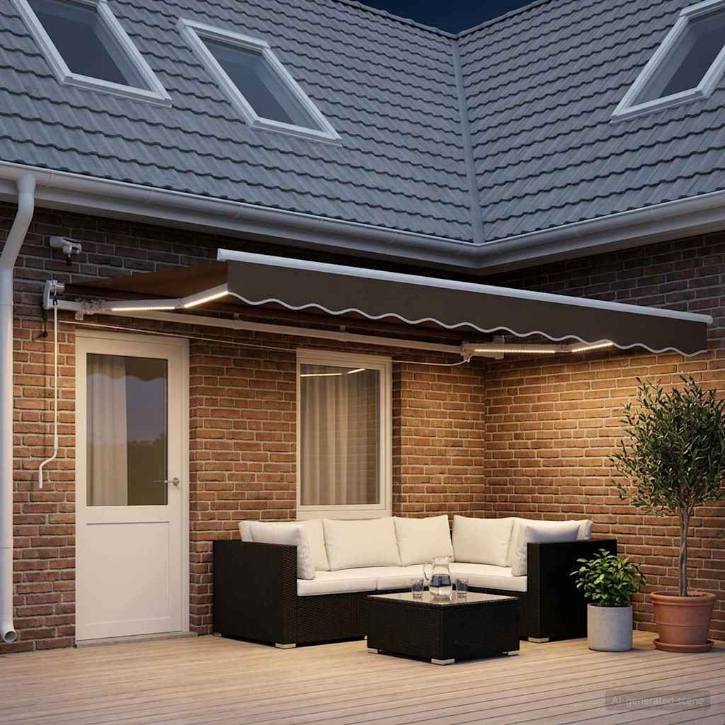 Uitschuifbare luifel Taupe 400 × 350 cm Polyester is nu te koop bij PeponiXL, paradijselijk wonen!