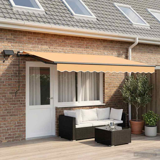 Uitschuifbare luifel Zand 600 × 350 cm Stof en Aluminium is nu te koop bij PeponiXL, paradijselijk wonen!