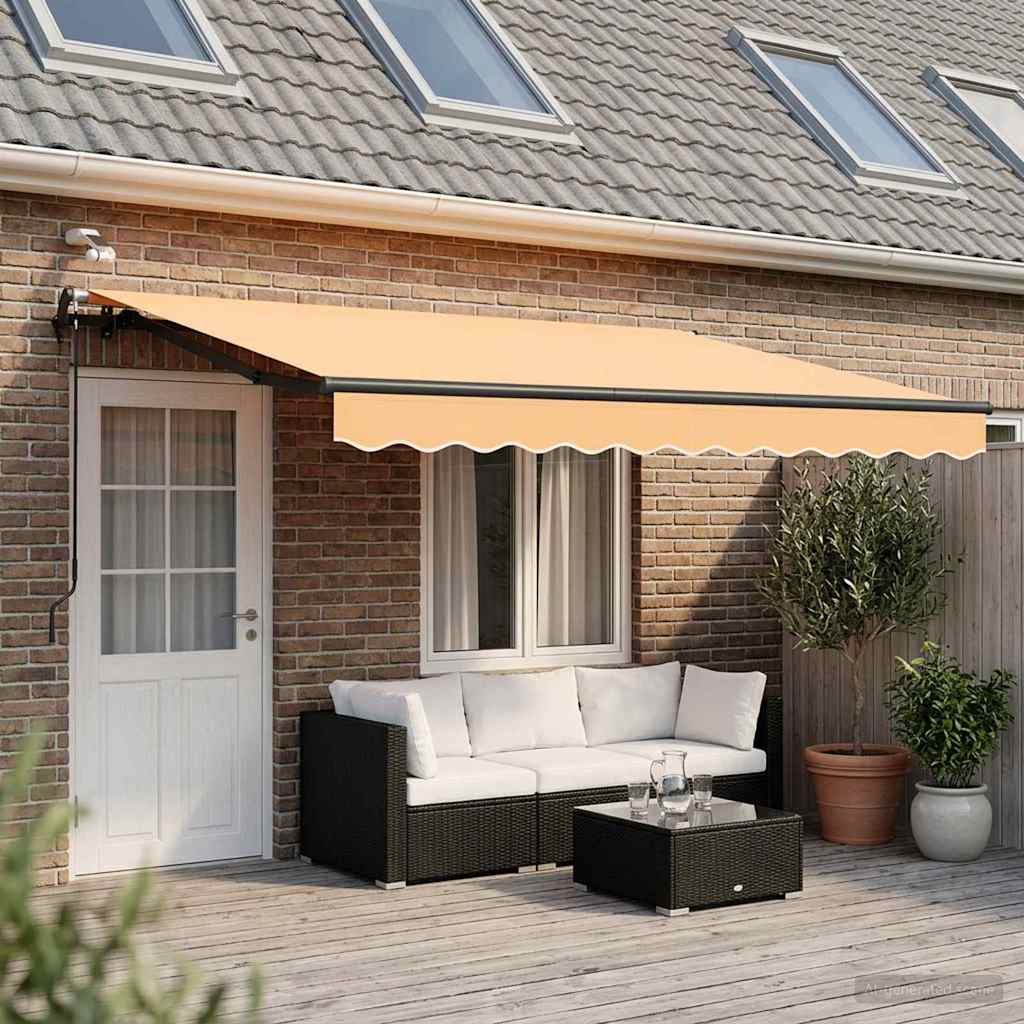 Uitschuifbare luifel Zand 500 × 350 cm Polyester
