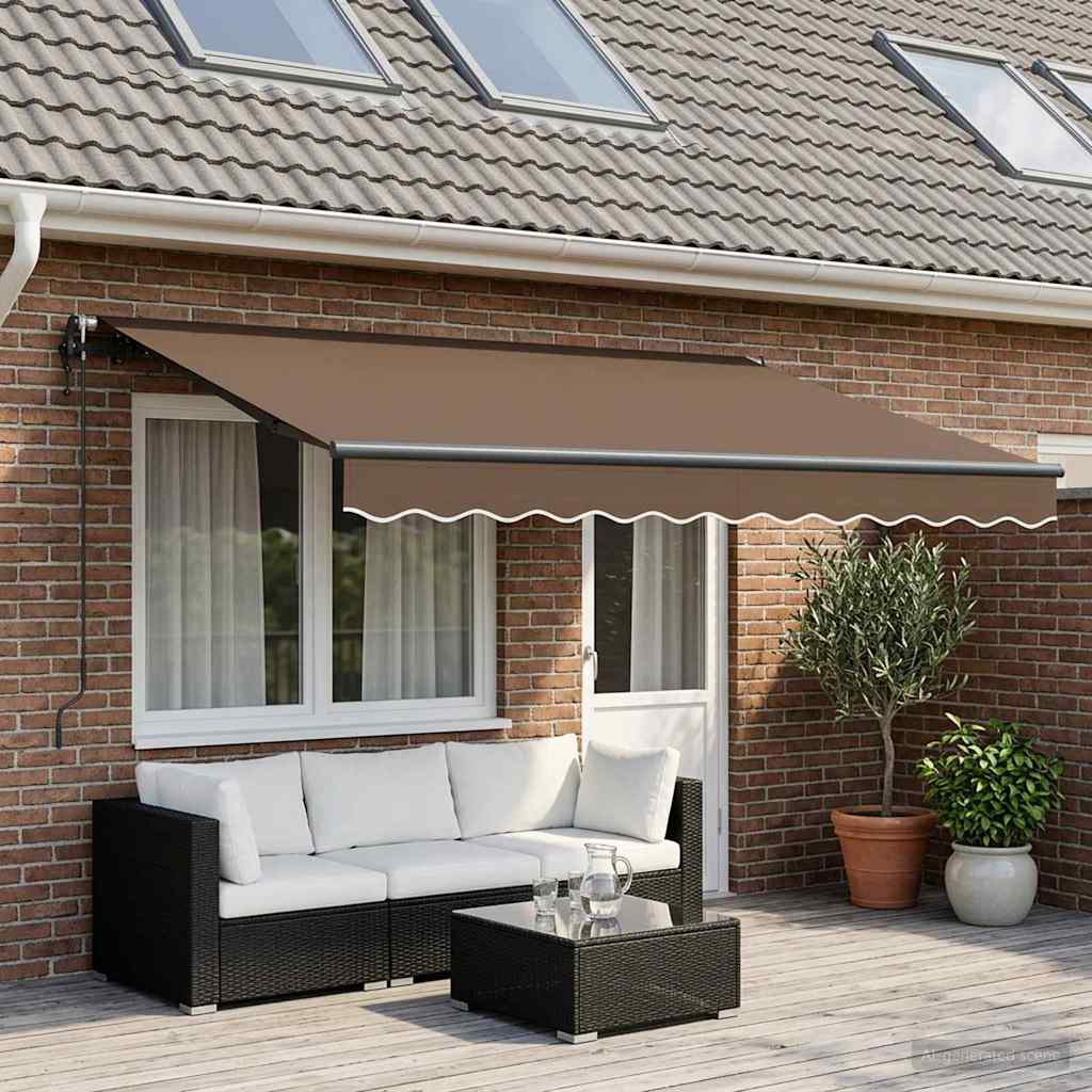 Uitschuifbare luifel Taupe 500 × 350 cm Polyester is nu te koop bij PeponiXL, paradijselijk wonen!