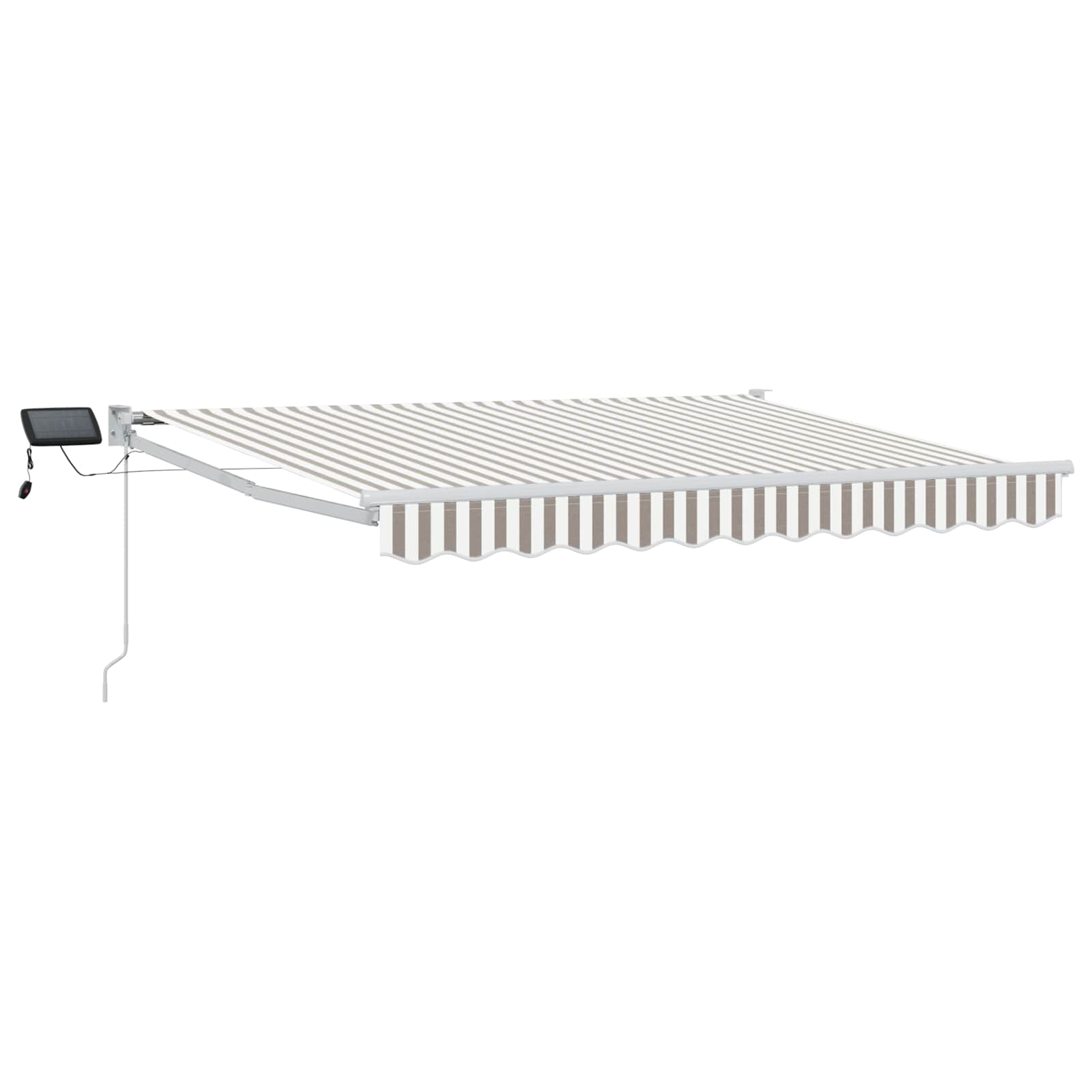 Handbediende luifel met LED's Lichtgrijs en wit. is nu te koop bij PeponiXL, paradijselijk wonen!