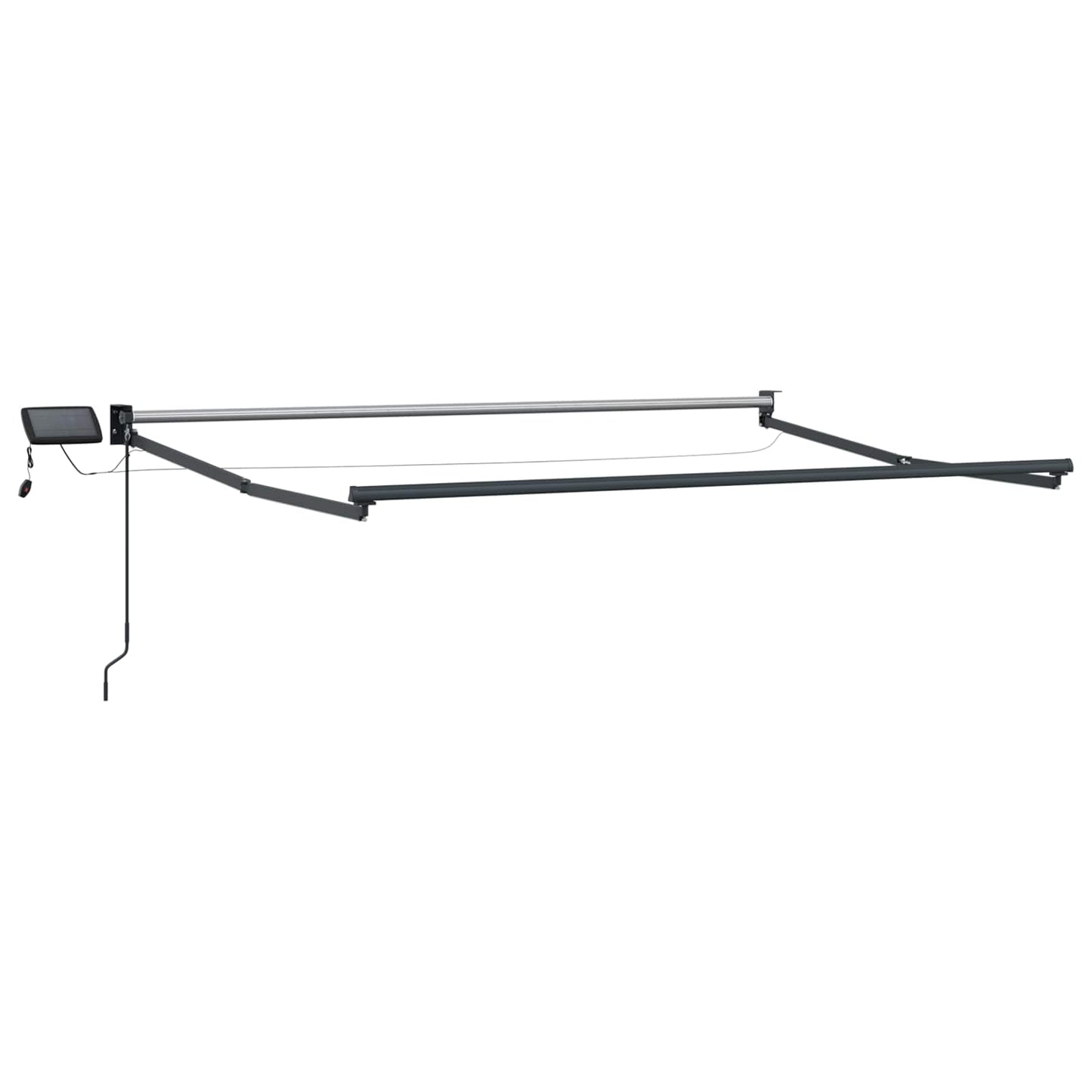 Handbediende luifel met LED's Lichtgrijs en wit. is nu te koop bij PeponiXL, paradijselijk wonen!