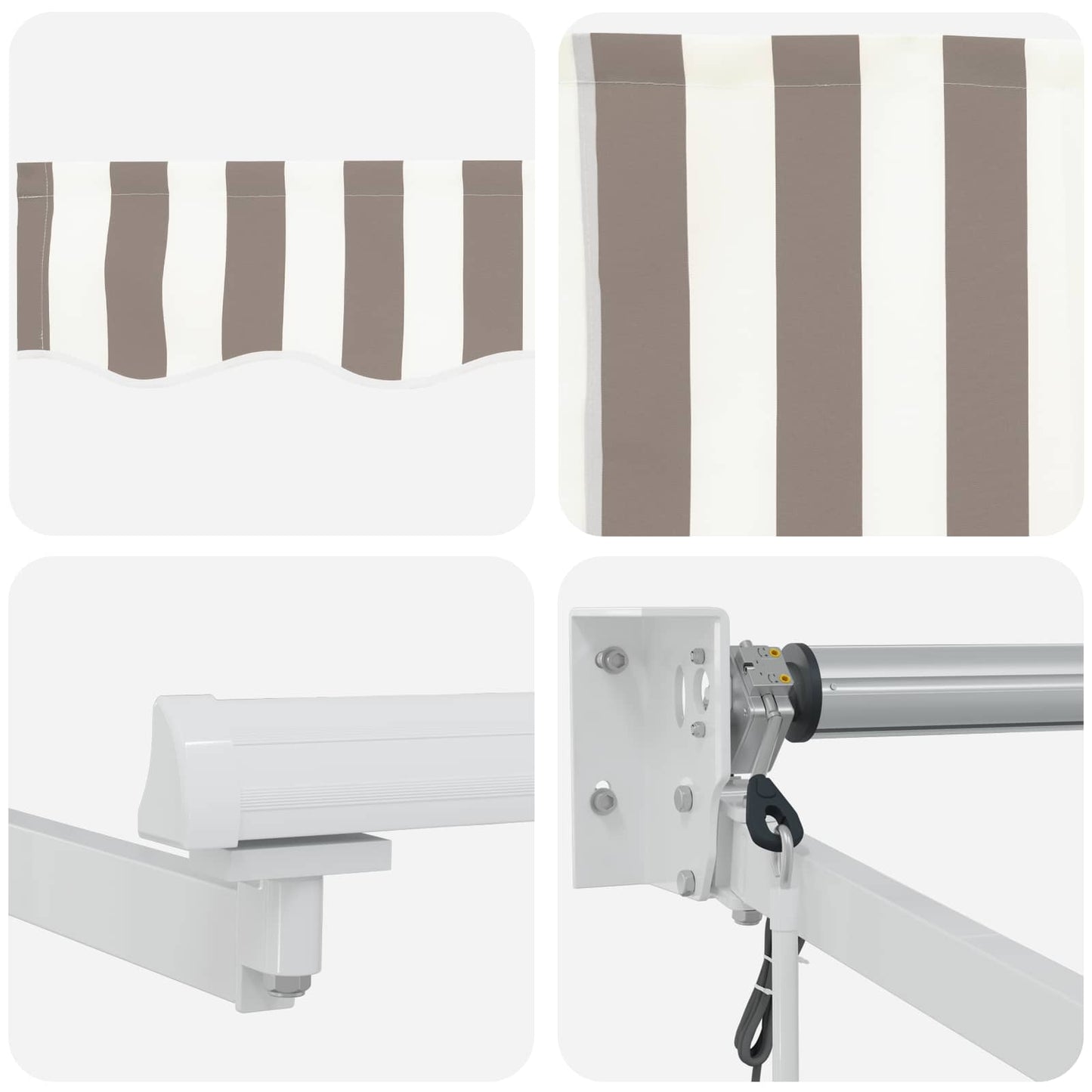 Elektrisch Uittrekbaar Zonnescherm Lichtgrijs en wit. is nu te koop bij PeponiXL, paradijselijk wonen!