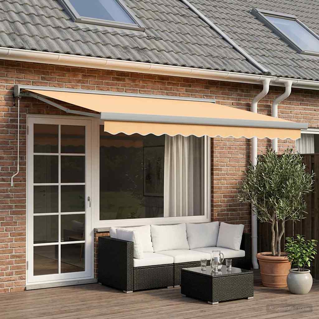 Uitschuifbare luifel Zand 400 × 300 cm Stof en Metaal is nu te koop bij PeponiXL, paradijselijk wonen!